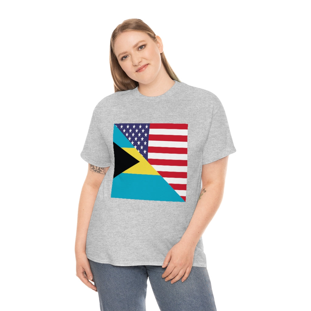 Bahamian American Flag Tee Shirt | Bahamas USA Tshirt