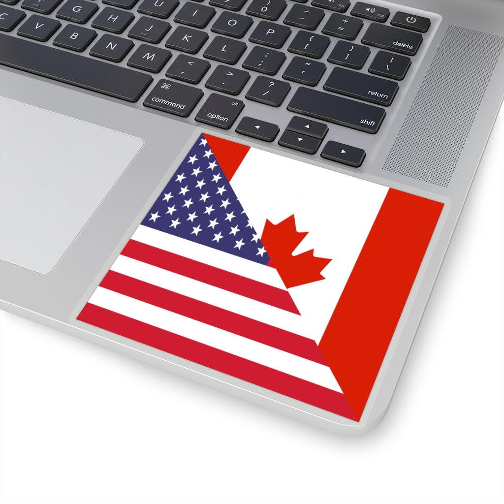 Canadian American Flag Sticker | Canada USA Stickers