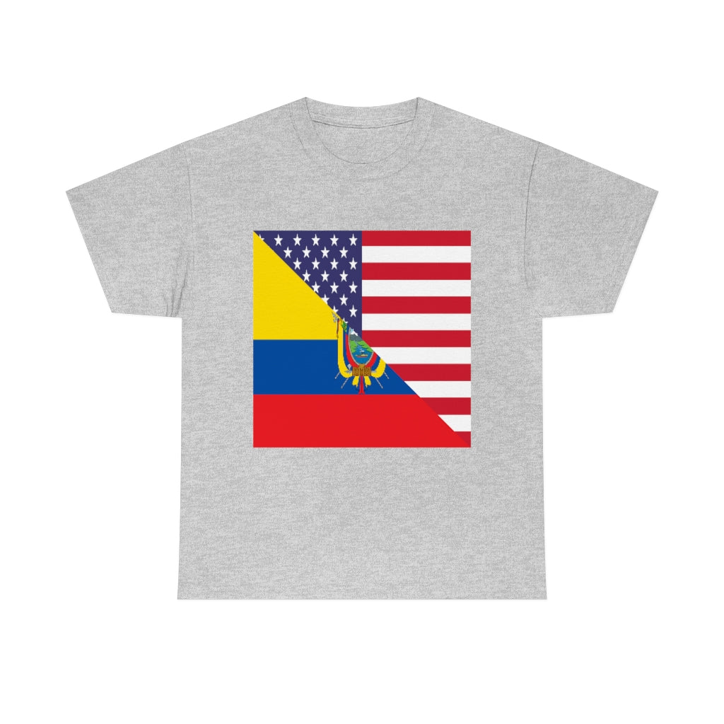 Ecuadorian American Flag Tee Shirt | Unisex Ecuador USA Tshirt