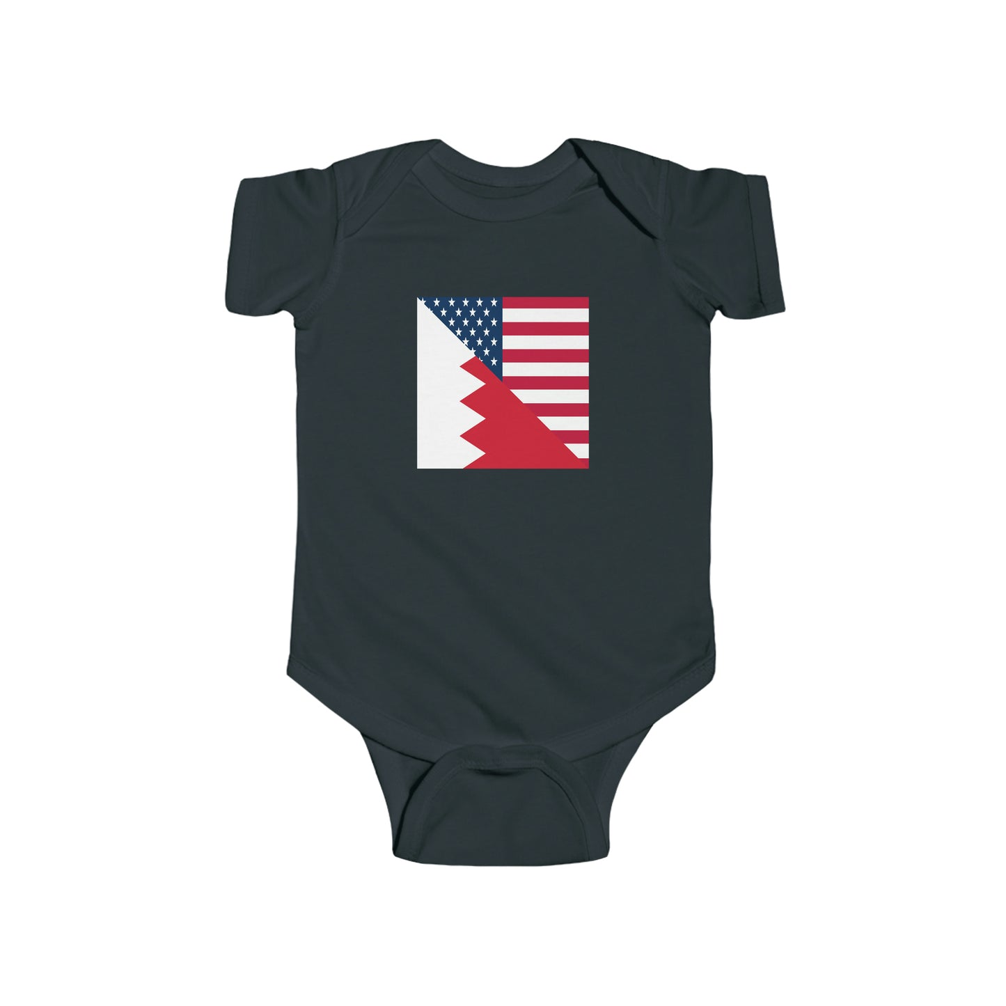 Bahrain American Flag Half Bahraini USA Baby Bodysuit | Newborn Boy Girl