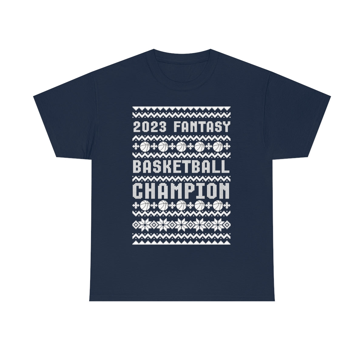 Fantasy Basketball Champion 2023 Ugly Christmas Tee Shirt | Unisex Champ T-Shirt