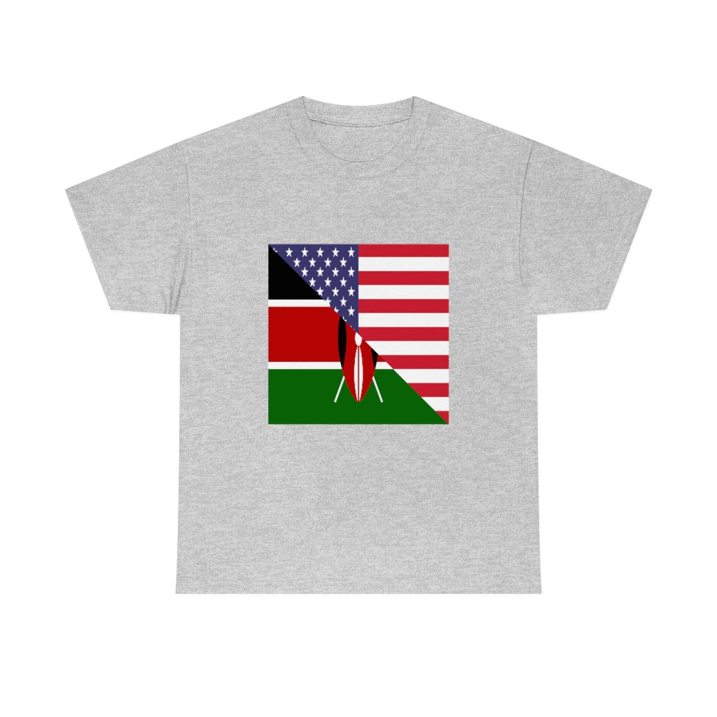 Kenyan American Flag Tee Shirt | Kenya USA Tshirt