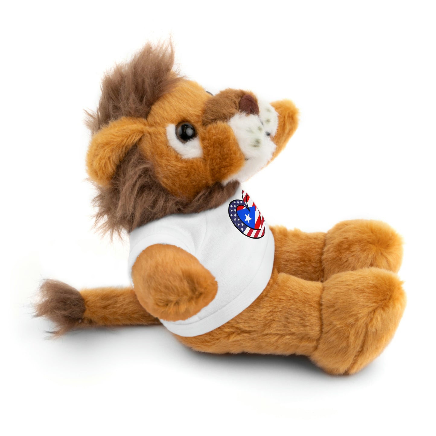 Puerto Rican American Valentines Day Gift Stuffed Animal | PR USA Flag Toy