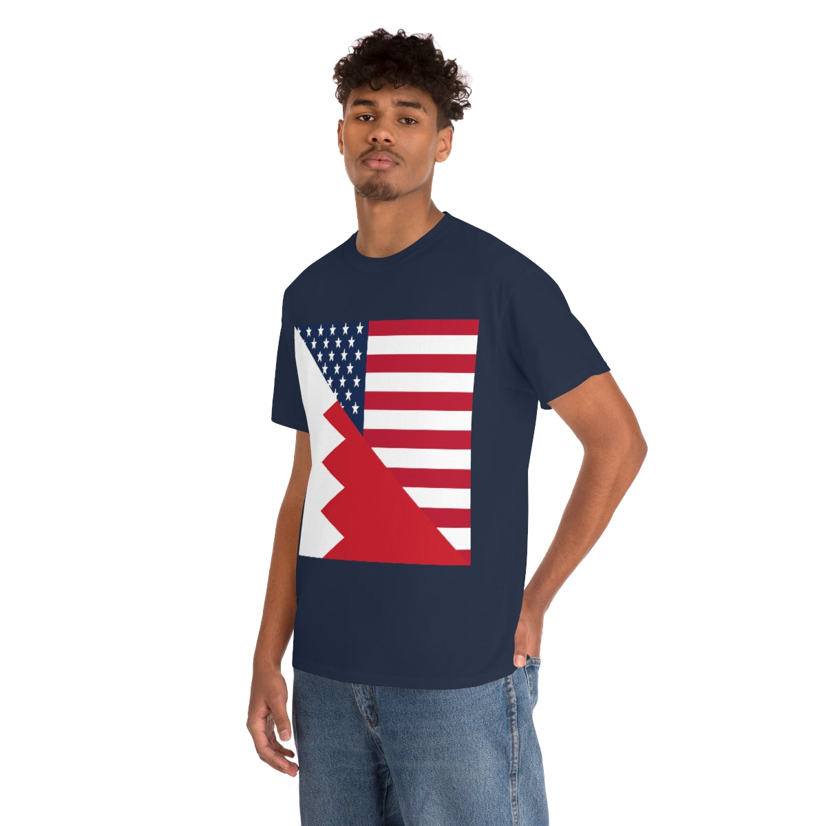 Bahrain American Flag Half Bahraini USA T-Shirt | Unisex Tee Shirt