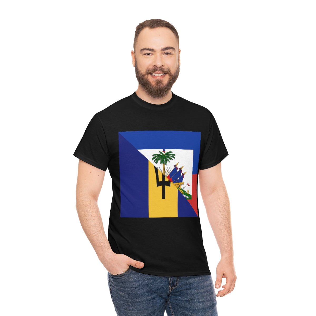 Bajan Haitian Flag Tee Shirt | Unisex Barbados Haiti USA Tshirt