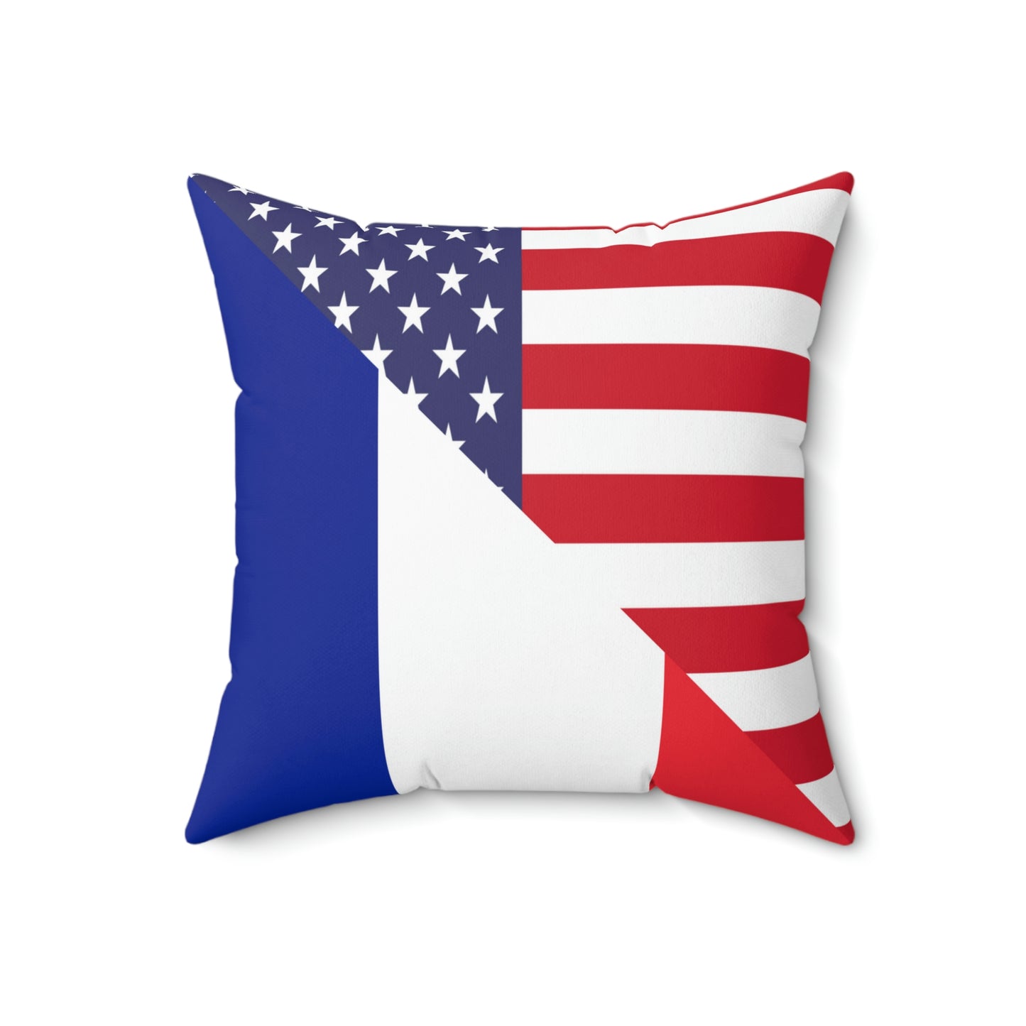 French American Flag France USA Spun Polyester Square Pillow