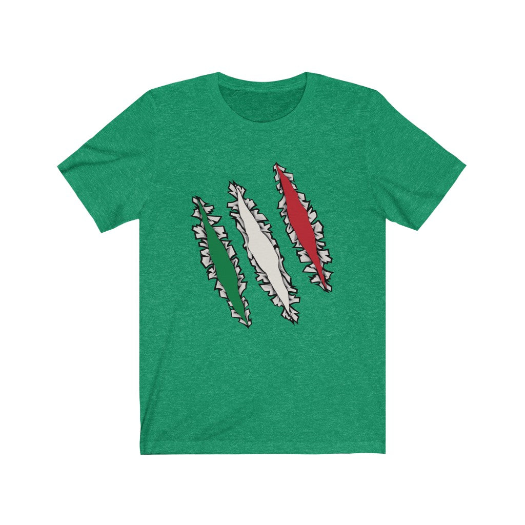 Slashed Italian Flag Shirt | Italy Tee Men Women Clothing