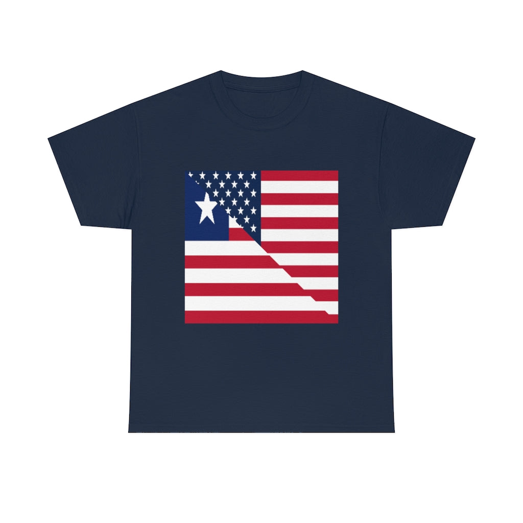 Liberian American Flag Tee Shirt | Unisex Liberia USA Tshirt