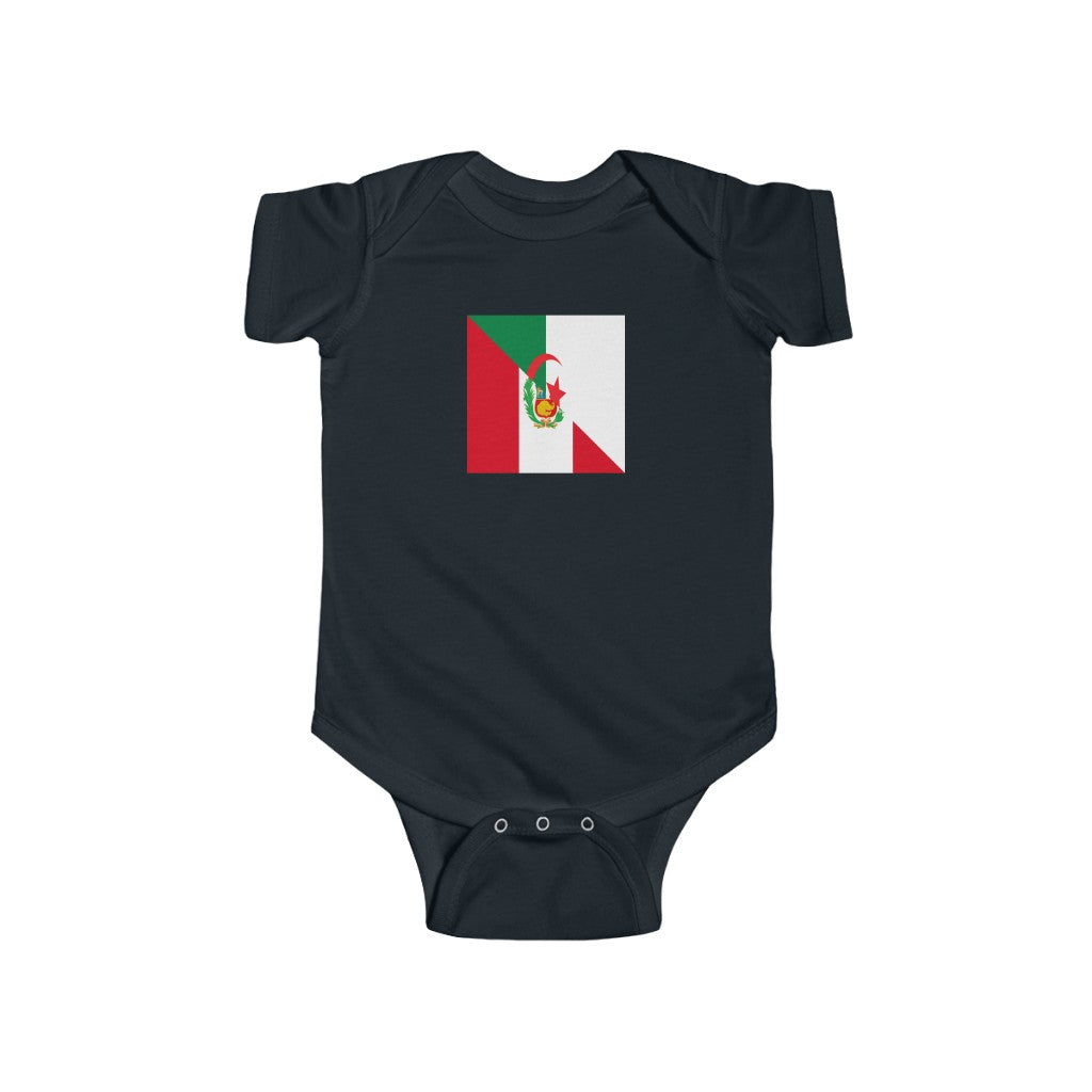 Peruvian Algerian Flag Baby Bodysuit | Algeria Peru Newborn Clothes