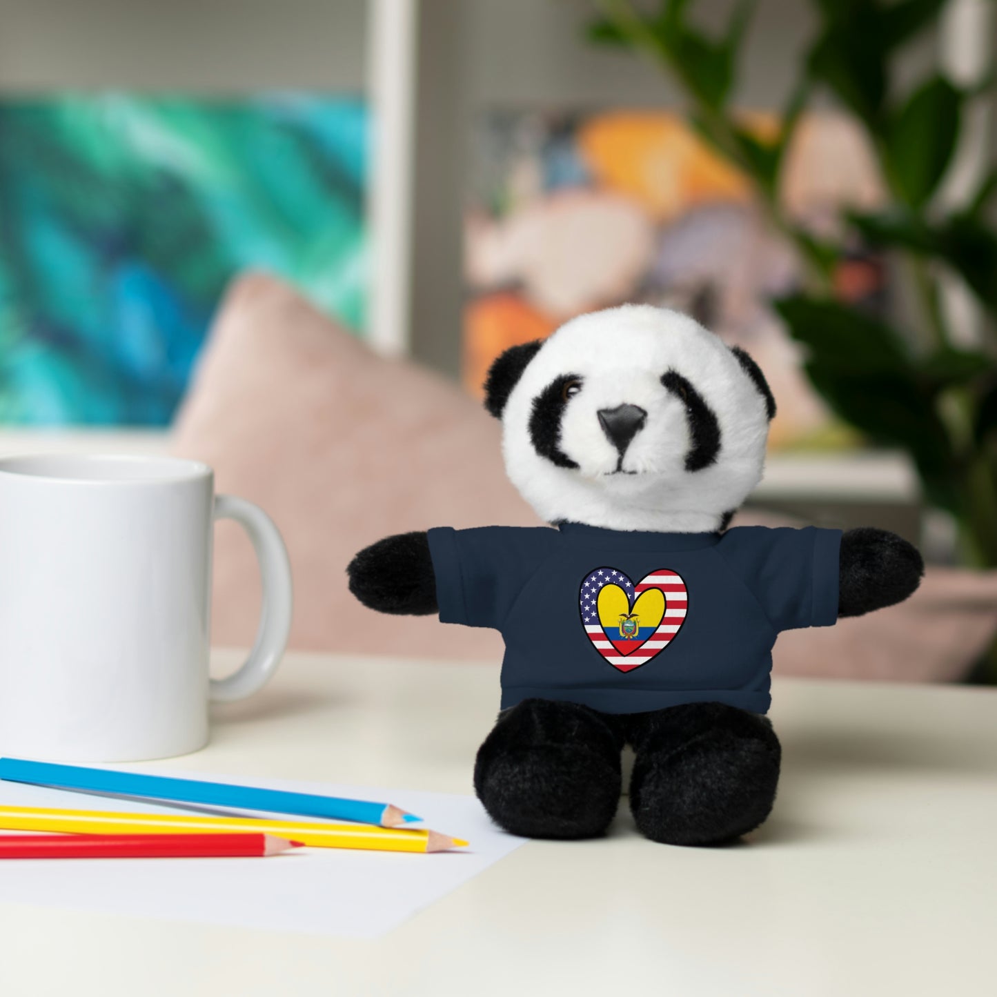 Ecuadorian American Valentines Day Gift Stuffed Animal | Ecuador USA Flag Toy