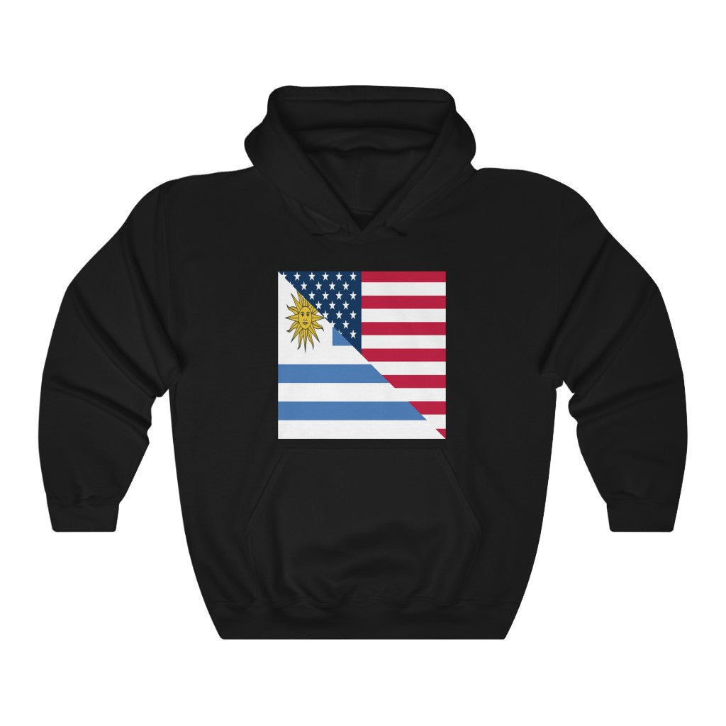 Uruguayan American Flag Hoodie  | Unisex Half Uruguay USA Pullover
