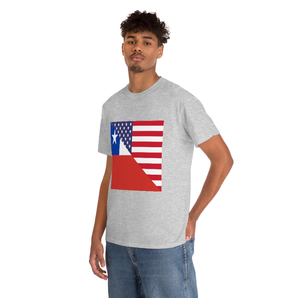 Chilean American Flag Tee Shirt | Unisex Chile USA Tshirt