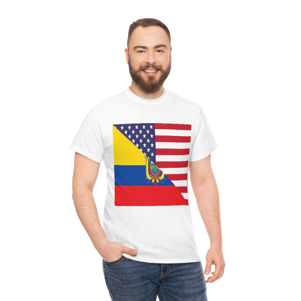 Ecuadorian American Flag Tee Shirt | Unisex Ecuador USA Tshirt