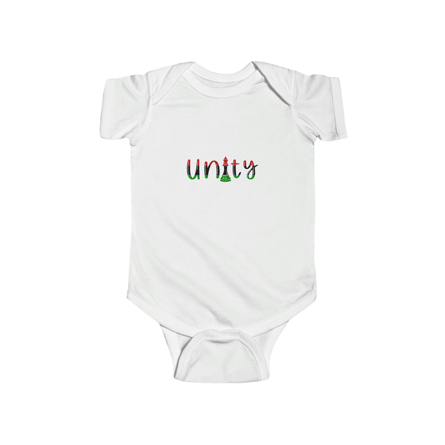 Black Queen Unity Pan African Flag Chess Piece Baby Bodysuit | Newborn Boy Girl