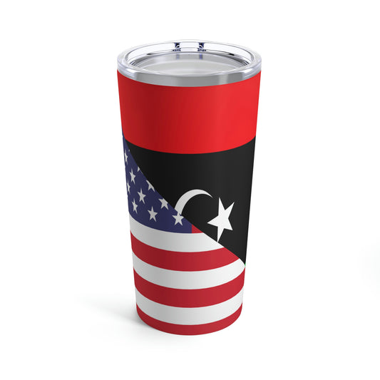 Libya American Flag Libyan USA Tumbler 20oz