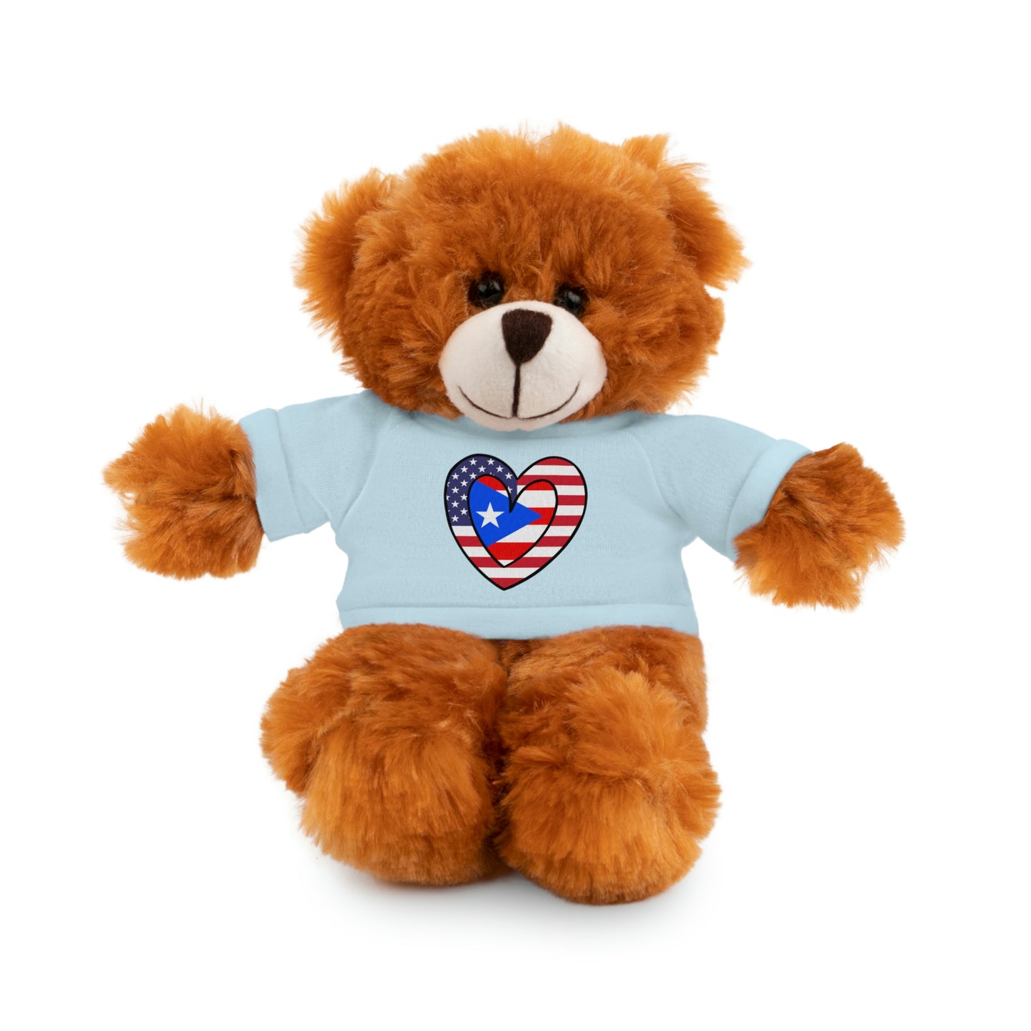 Puerto Rican American Valentines Day Gift Stuffed Animal | PR USA Flag Toy