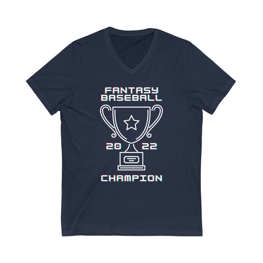 Fantasy Baseball 2022 Champion V-Neck T-Shirt | Unisex Vee Shirt