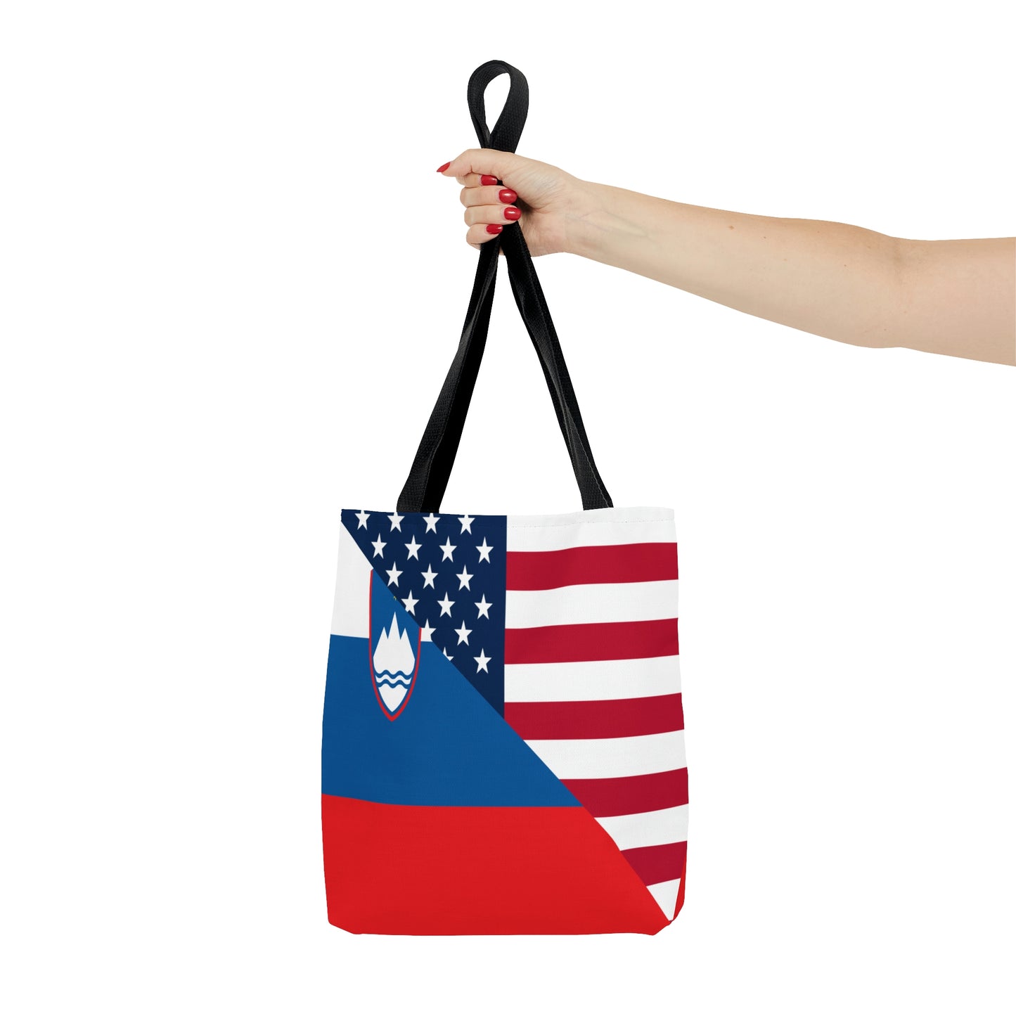 Slovenia American Flag Half Slovenian USA Tote Bag | Shoulder Bag