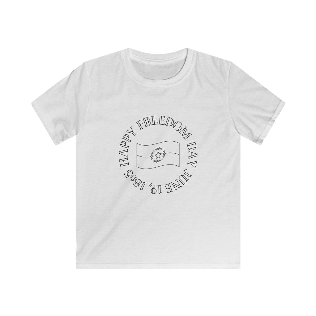 Kids Juneteenth Freedom Day Flag T-Shirt | Unisex Youth June 19 1865 Shirt