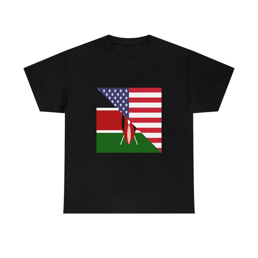 Kenyan American Flag Tee Shirt | Kenya USA Tshirt