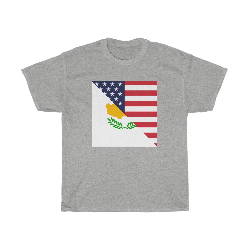 Cyprus American Flag T-Shirt | Unisex Cypriot USA Tee
