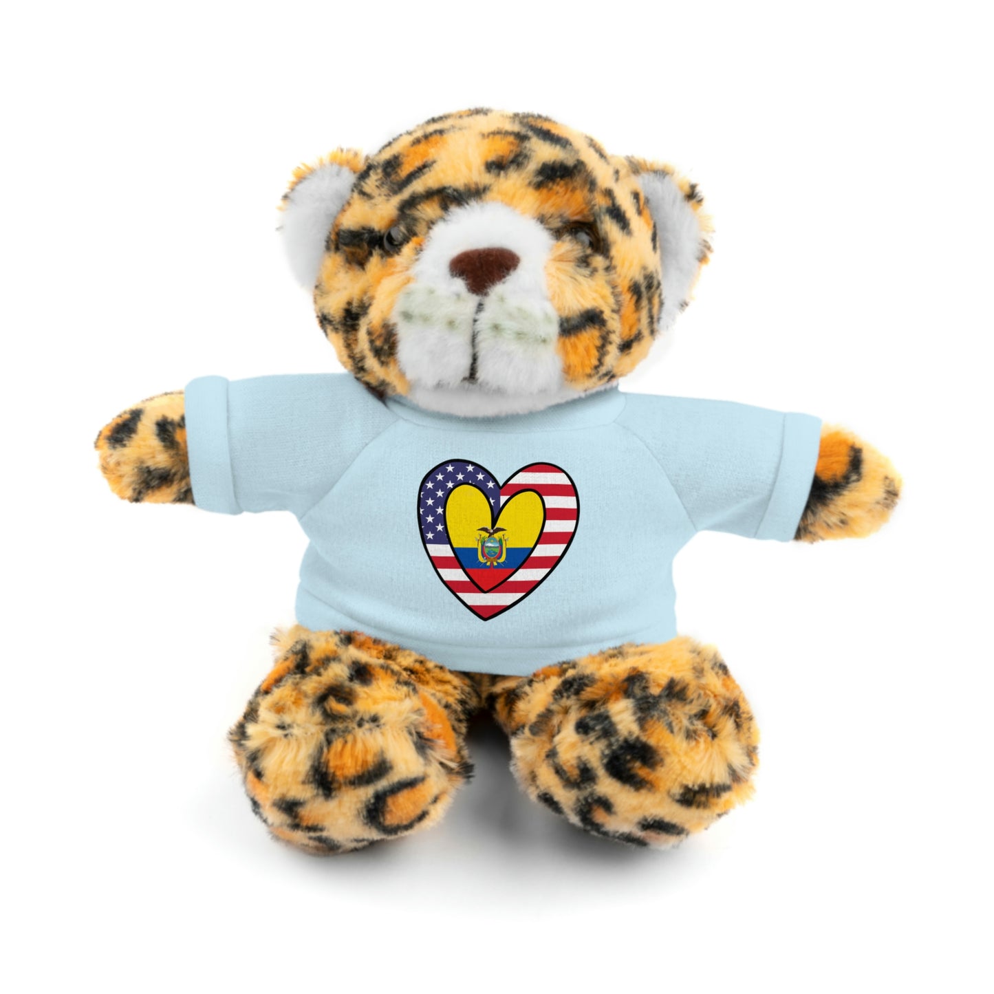 Ecuadorian American Valentines Day Gift Stuffed Animal | Ecuador USA Flag Toy