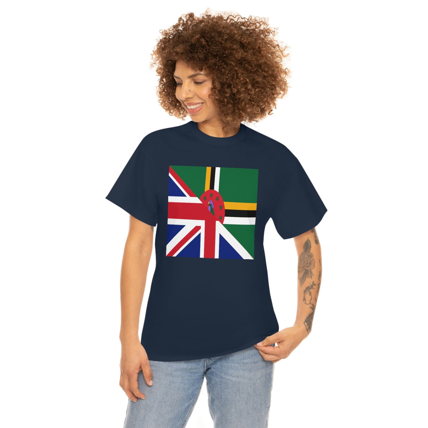 UK Union Jack Dominica Flag Half Dominican United Kingdom T-Shirt | Unisex Tee Shirt