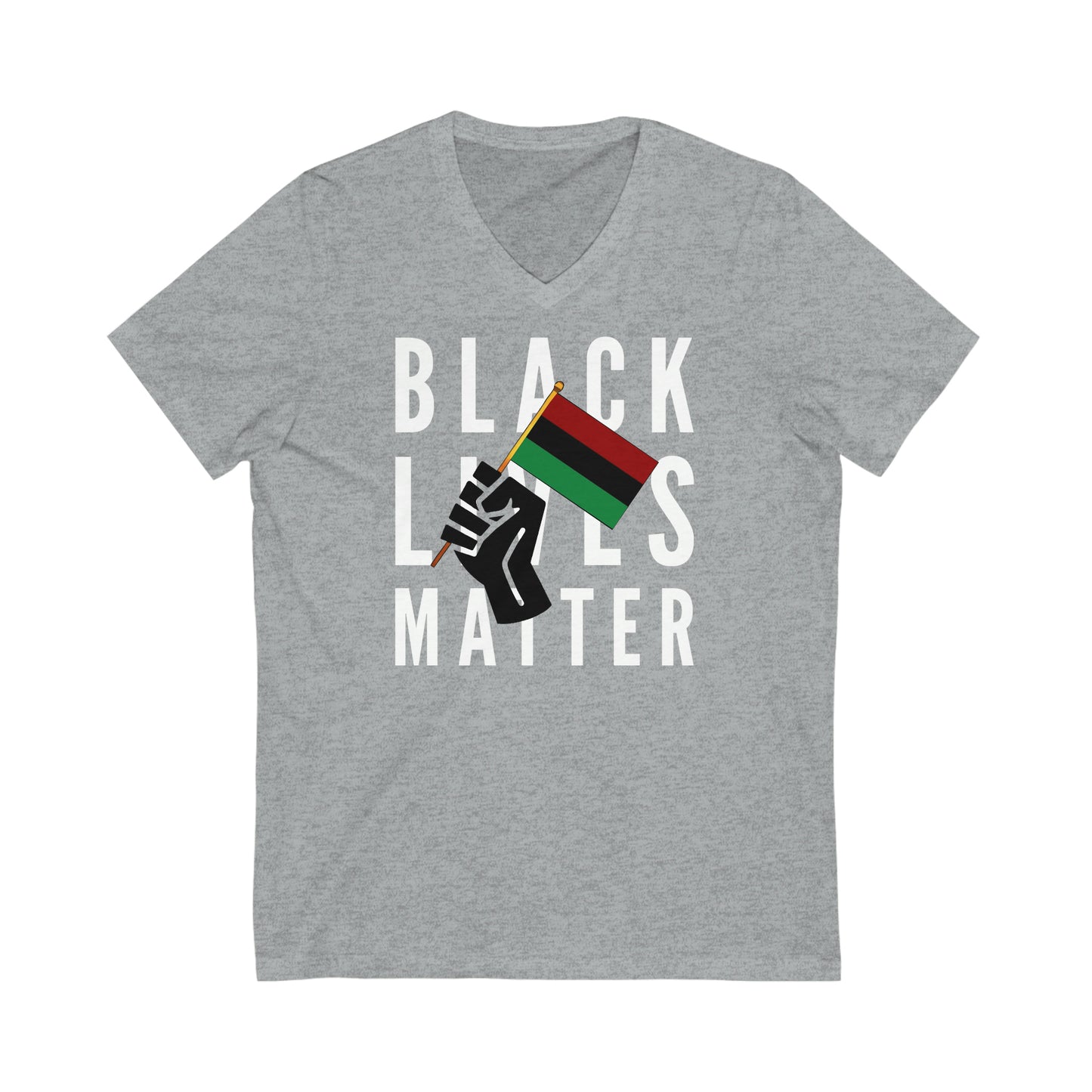 Black Lives Matter Pan African Flag | BLM USA V-Neck T-Shirt | Unisex Vee Shirt