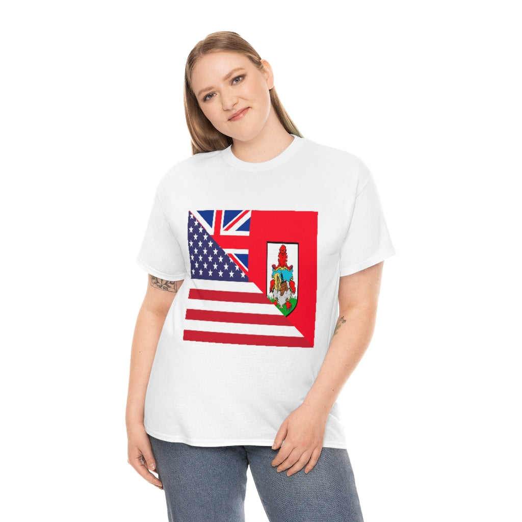 Bermudan American Flag Tee Shirt | Bermuda USA Tshirt