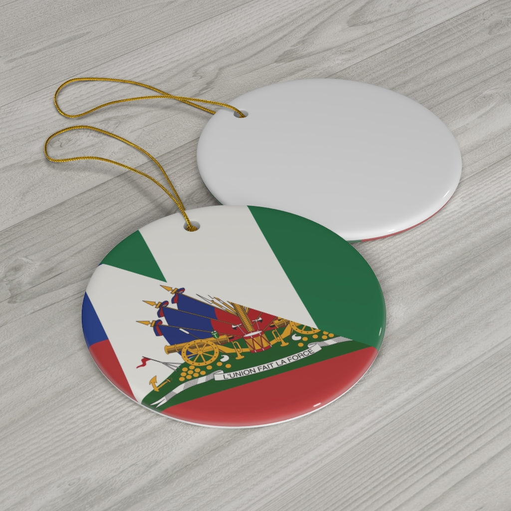 Haiti Nigeria Flag Ceramic Ornaments | Haitian Nigerian Naija Christmas Tree