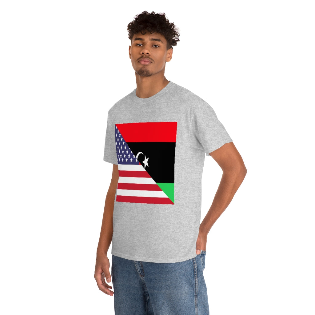 Libyan American Flag Tee Shirt | Unisex Libya USA Tshirt