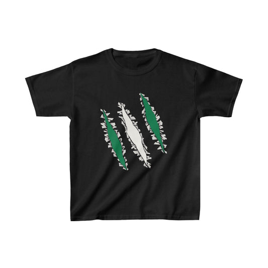 Kids Slashed Nigeria Flag | Nigeria T-Shirt Unisex Tee Shirt