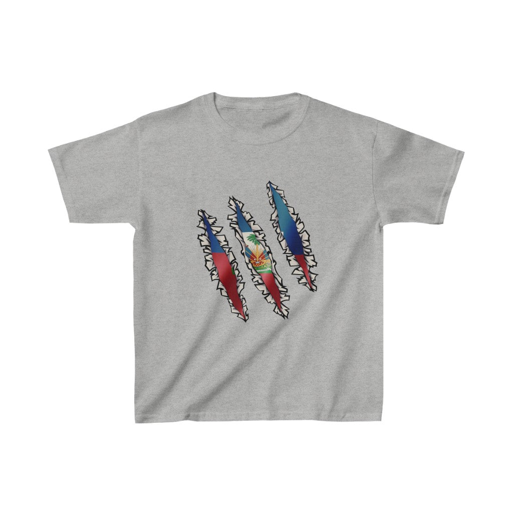 Kids Haitian Flag Slash | Haiti Underneathe T-Shirt | Unisex Tee Shirt