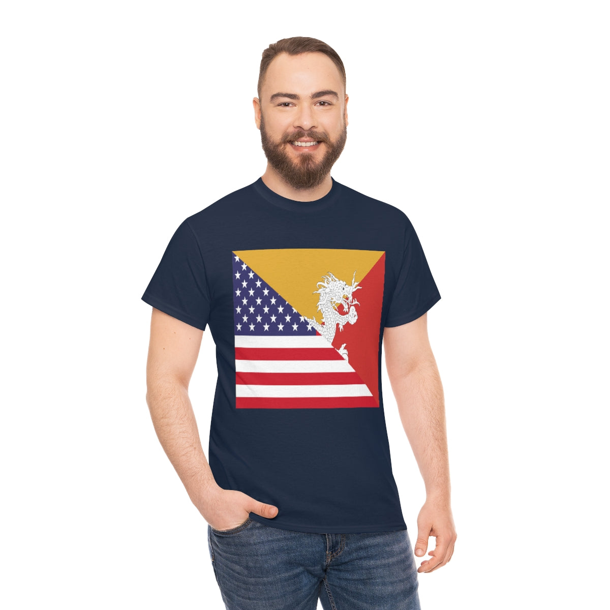 Bhutan American Flag Half Bhutanese USA T-Shirt | Unisex Tee Shirt