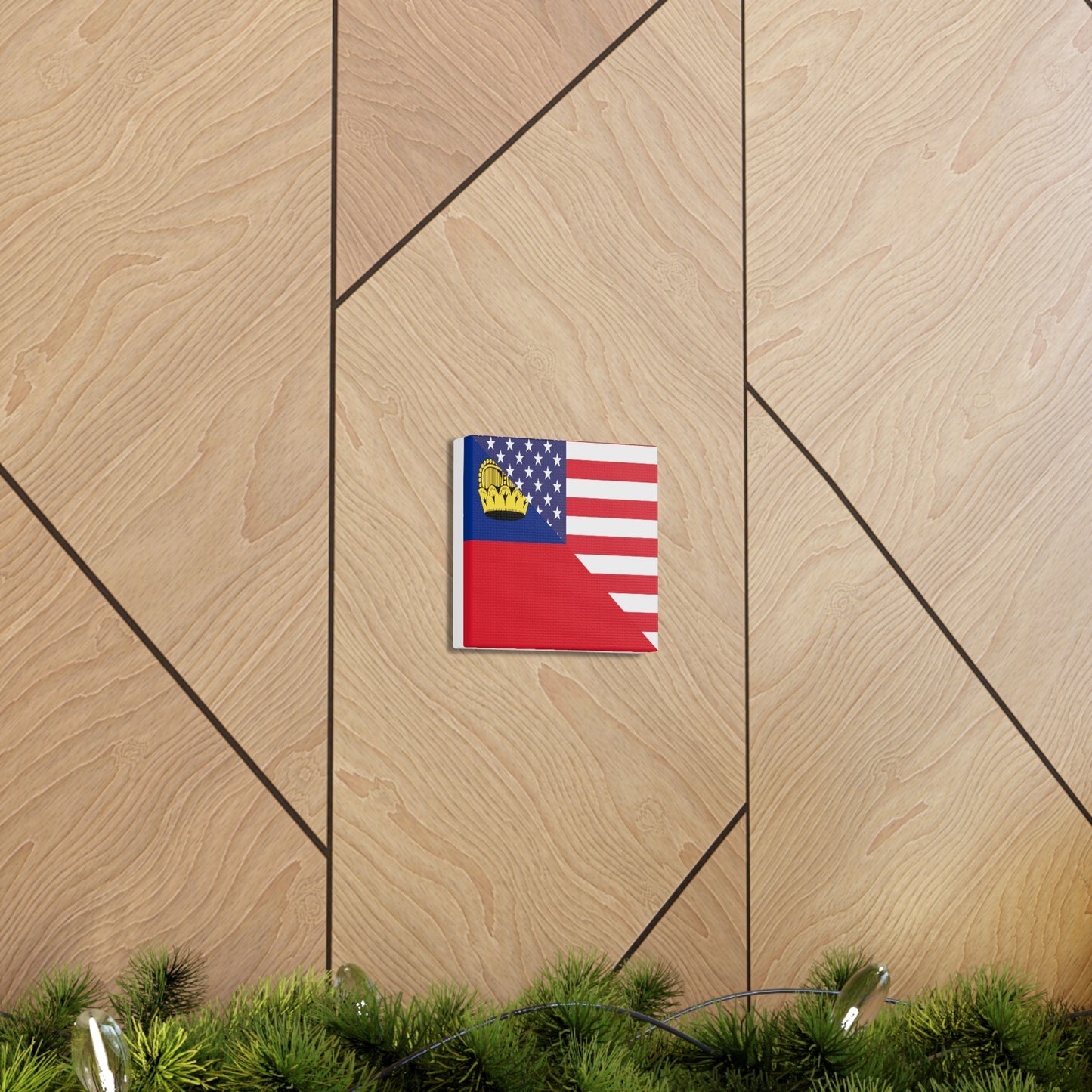 Liechtenstein American Flag Canvas Gallery Wraps | Wall Art