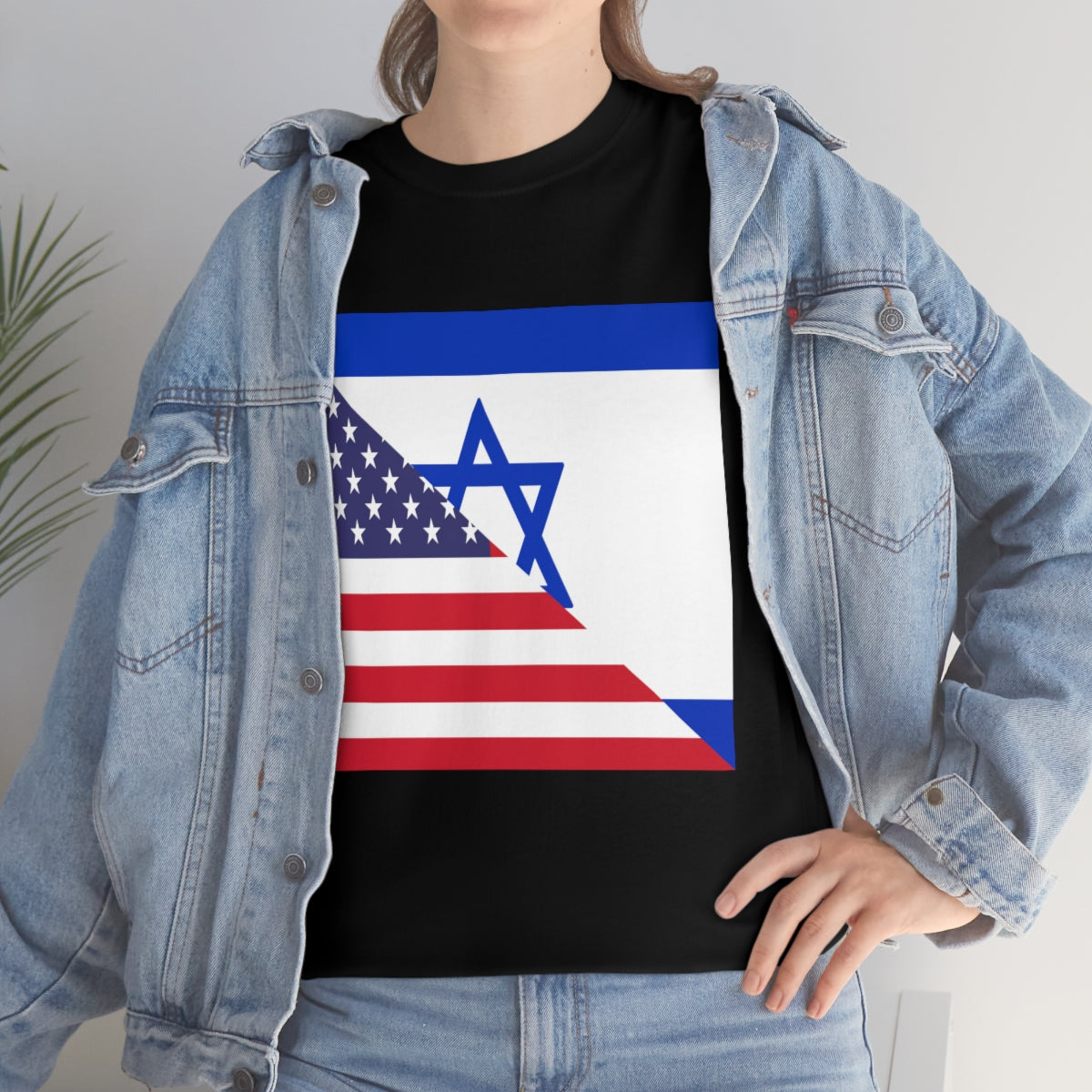 Israel American Flag Half Israeli USA T-Shirt | Unisex Tee Shirt