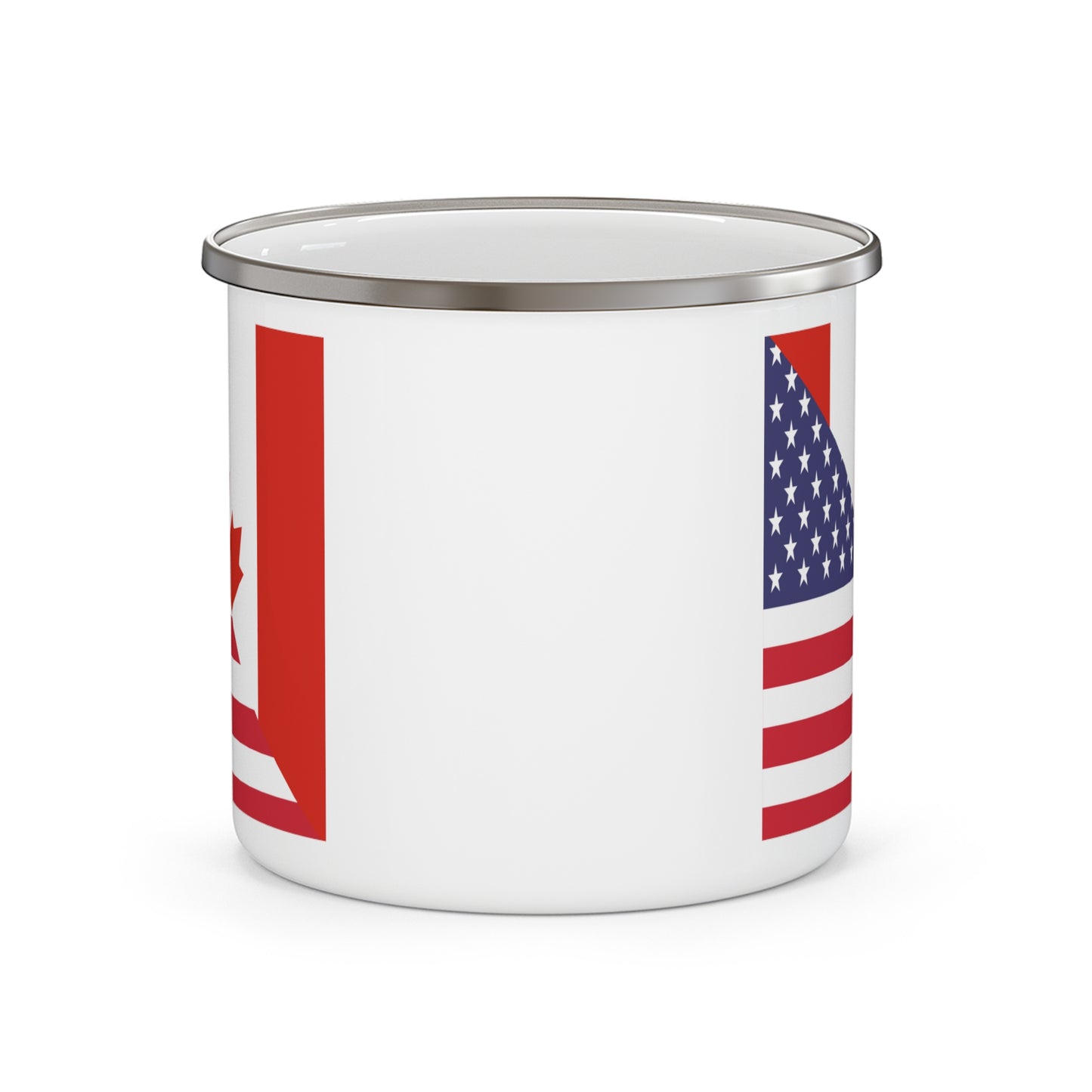 Canadian American Flag Canada USA 12oz Enamel Mug