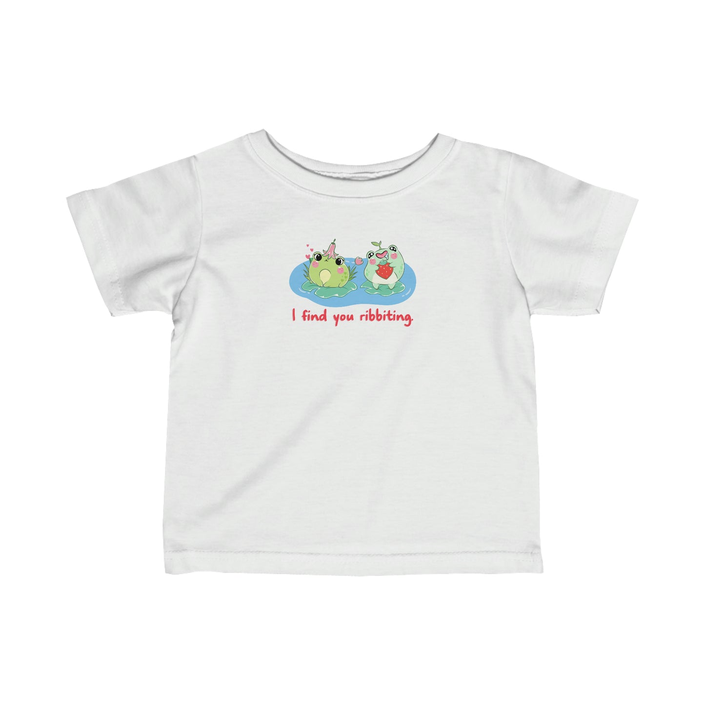 Infant I Find You Ribbiting Frog Pun Toddler Tee Shirt