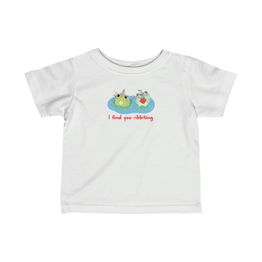 Infant I Find You Ribbiting Frog Pun Toddler Tee Shirt