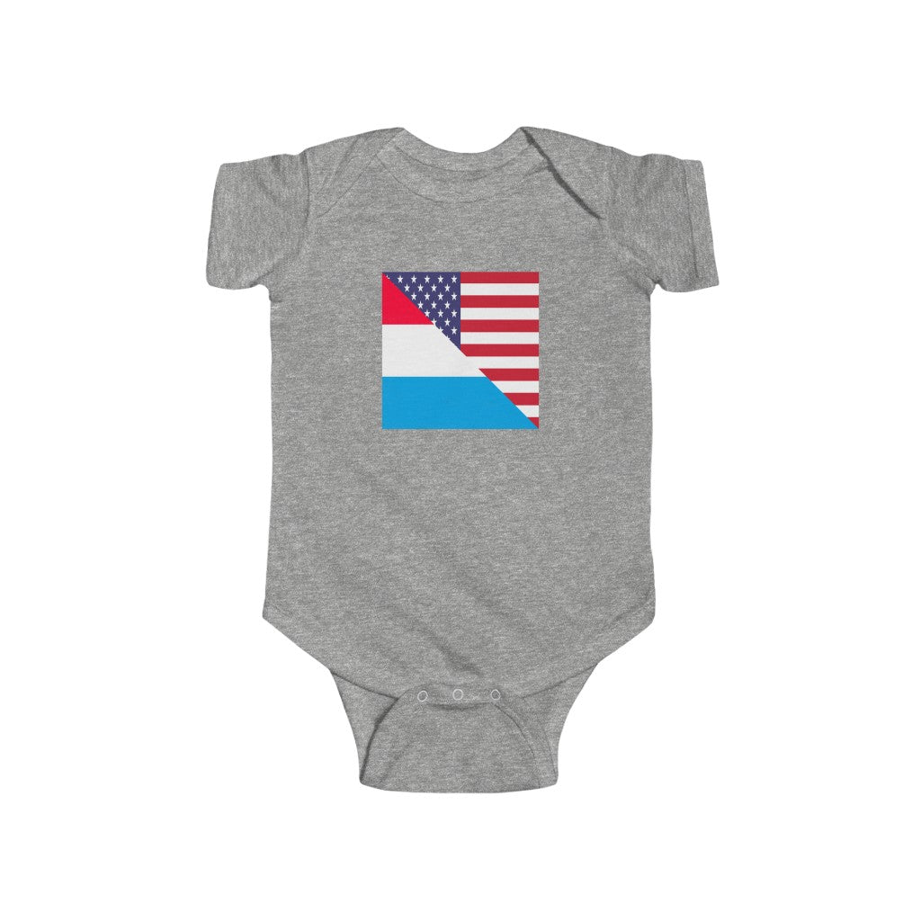 Luxembourg American Flag Baby Bodysuit | Luxembourger USA Newborn