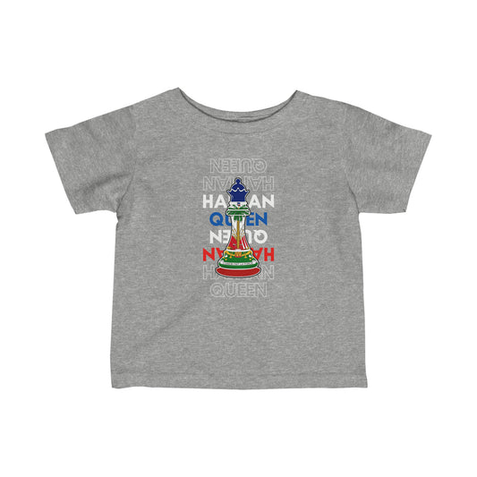 Infant Haitian Queen Chess Piece Text | Haiti Flag Toddler Tee Shirt