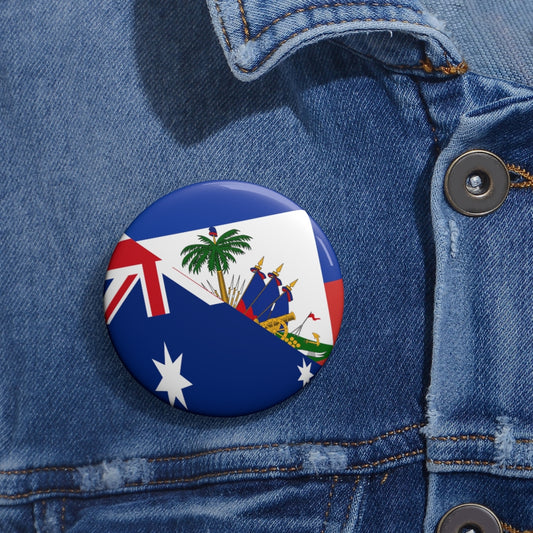 Australian Haitian Flag Pin Button | Australia Haiti Pins