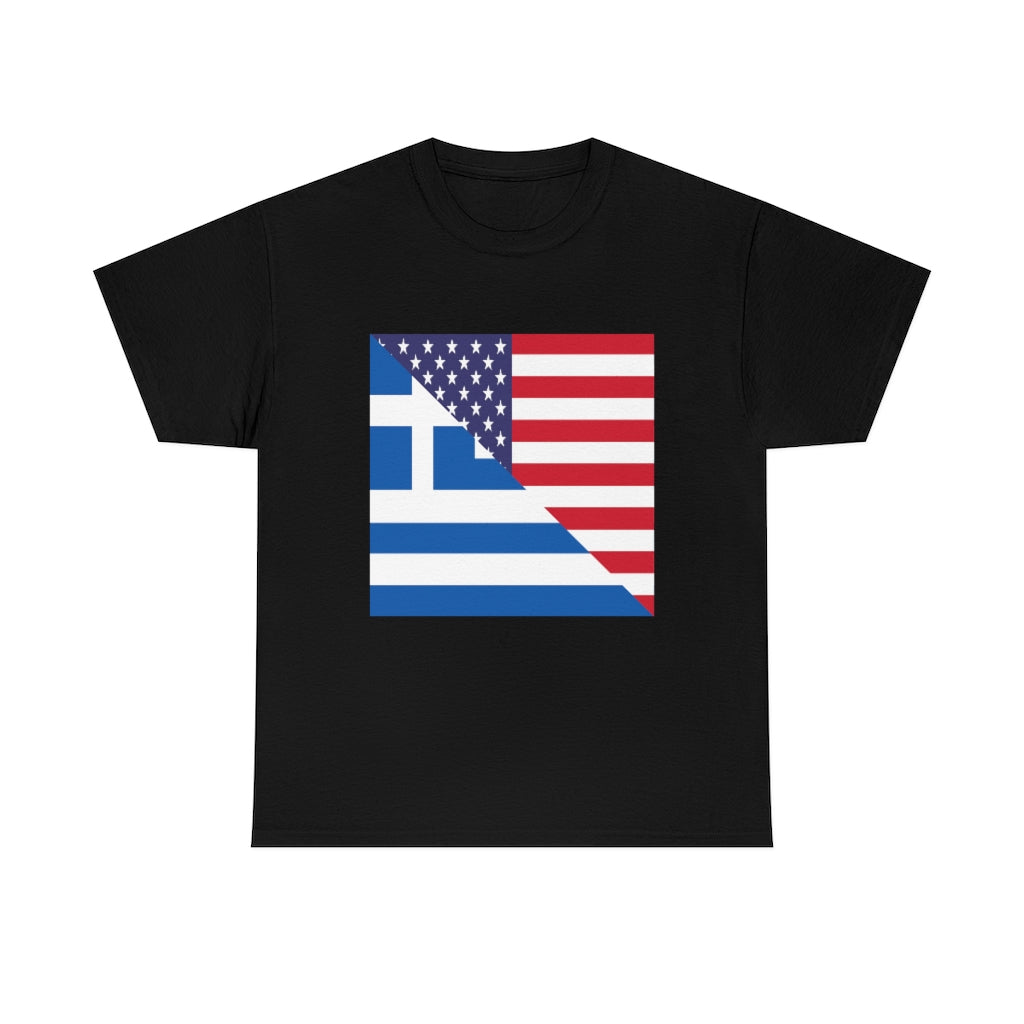 Greek American Flag Tee Shirt | Greece USA Tshirt