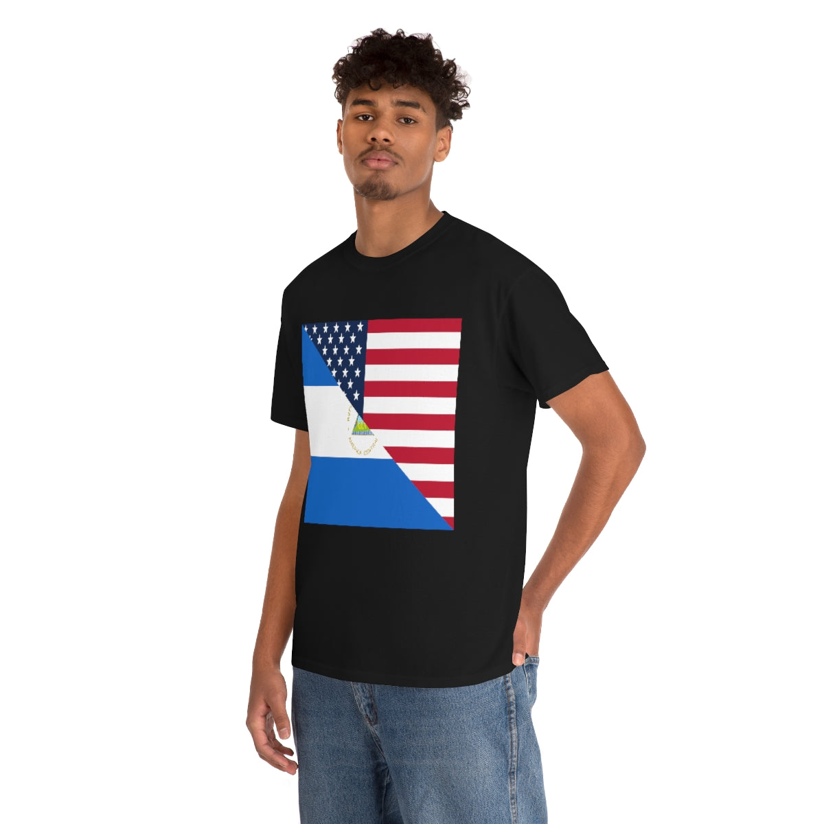 Nicaraguan American Flag Half Nicaragua USA T-Shirt | Unisex Tee Shirt