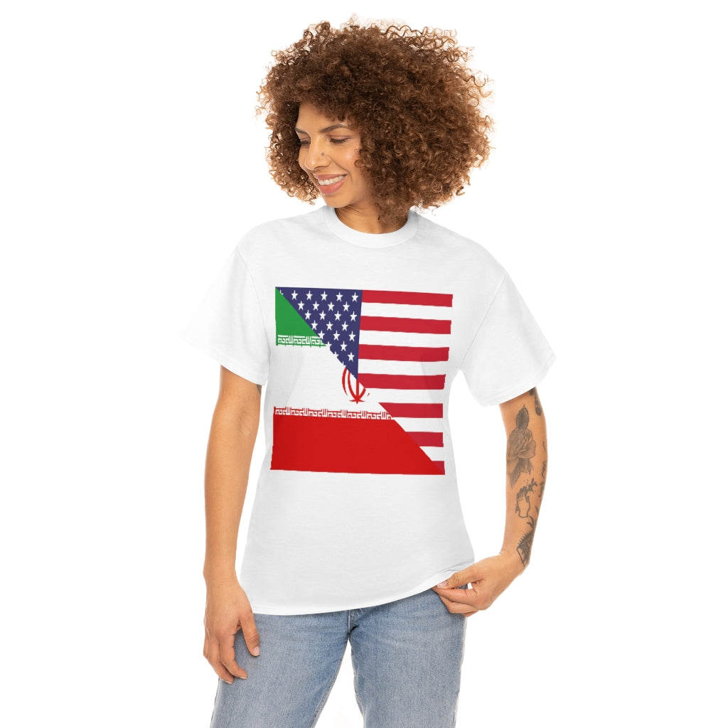 Iran American Flag Tee Shirt | Unisex Iranian USA Tshirt