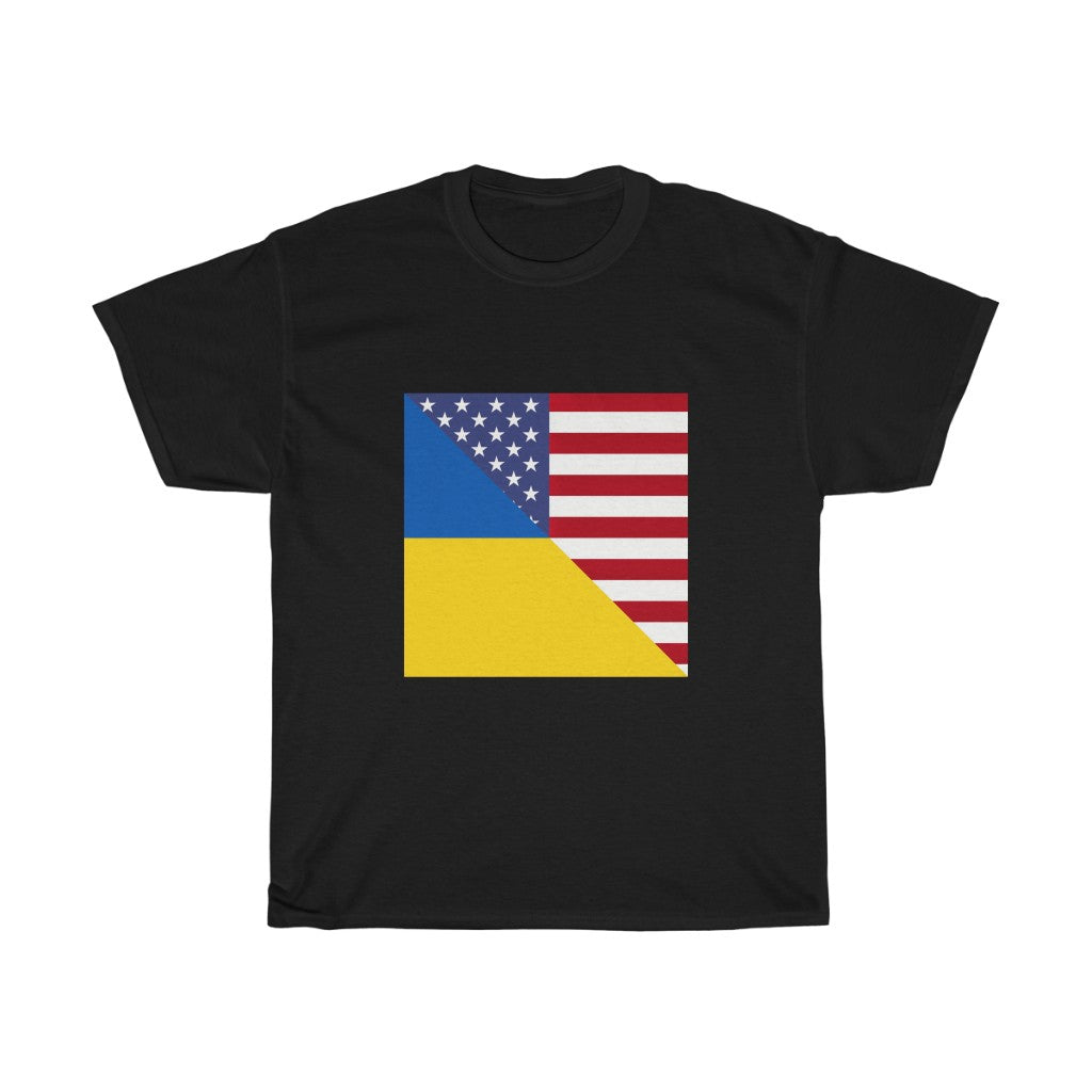 Ukraine America Flag T Shirt | USA Ukrainian American Tee