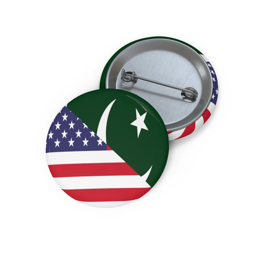 Pakistan American Asian Flag Pin Button | Pakistani USA