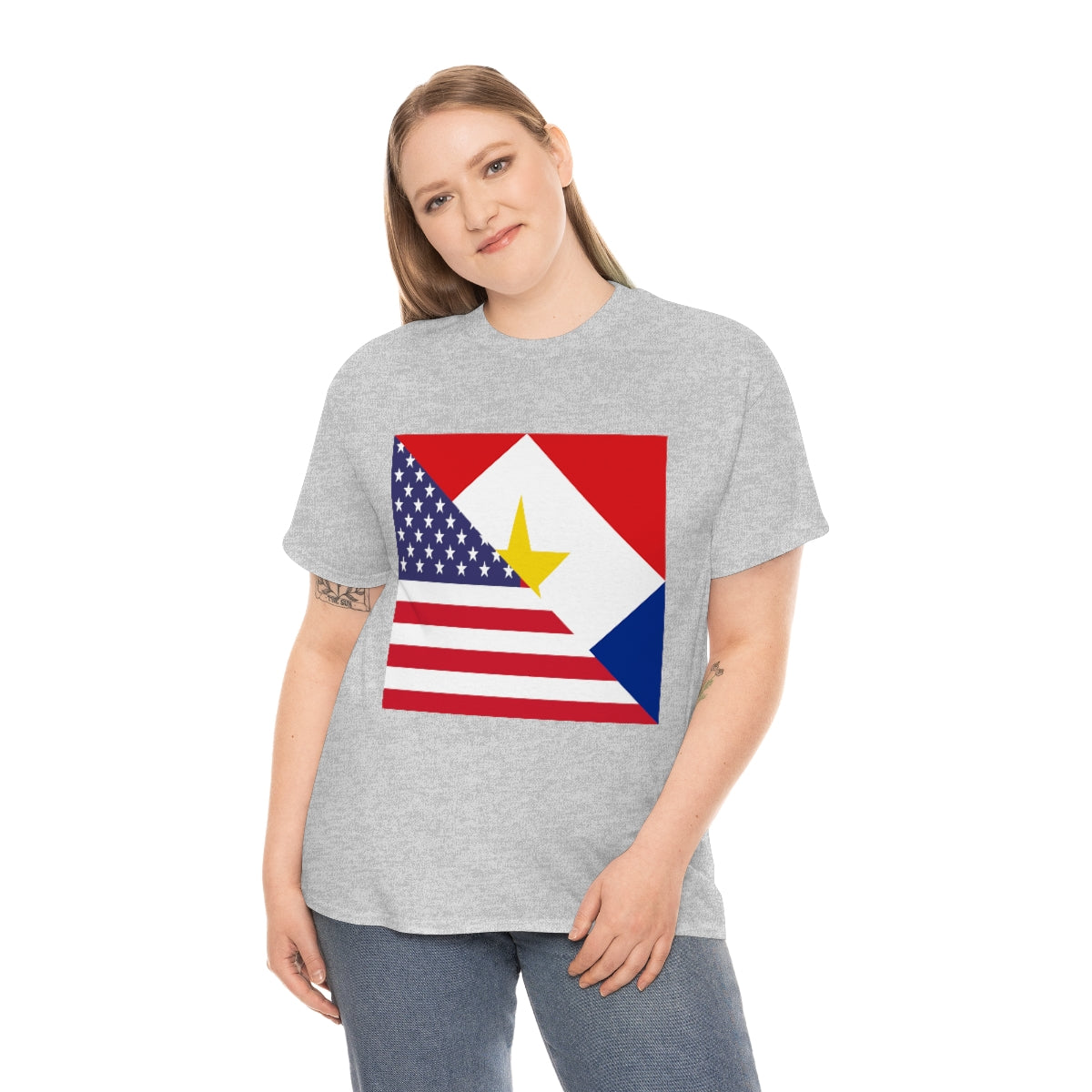 Saba American Flag Half Sabaean USA T-Shirt | Unisex Tee Shirt