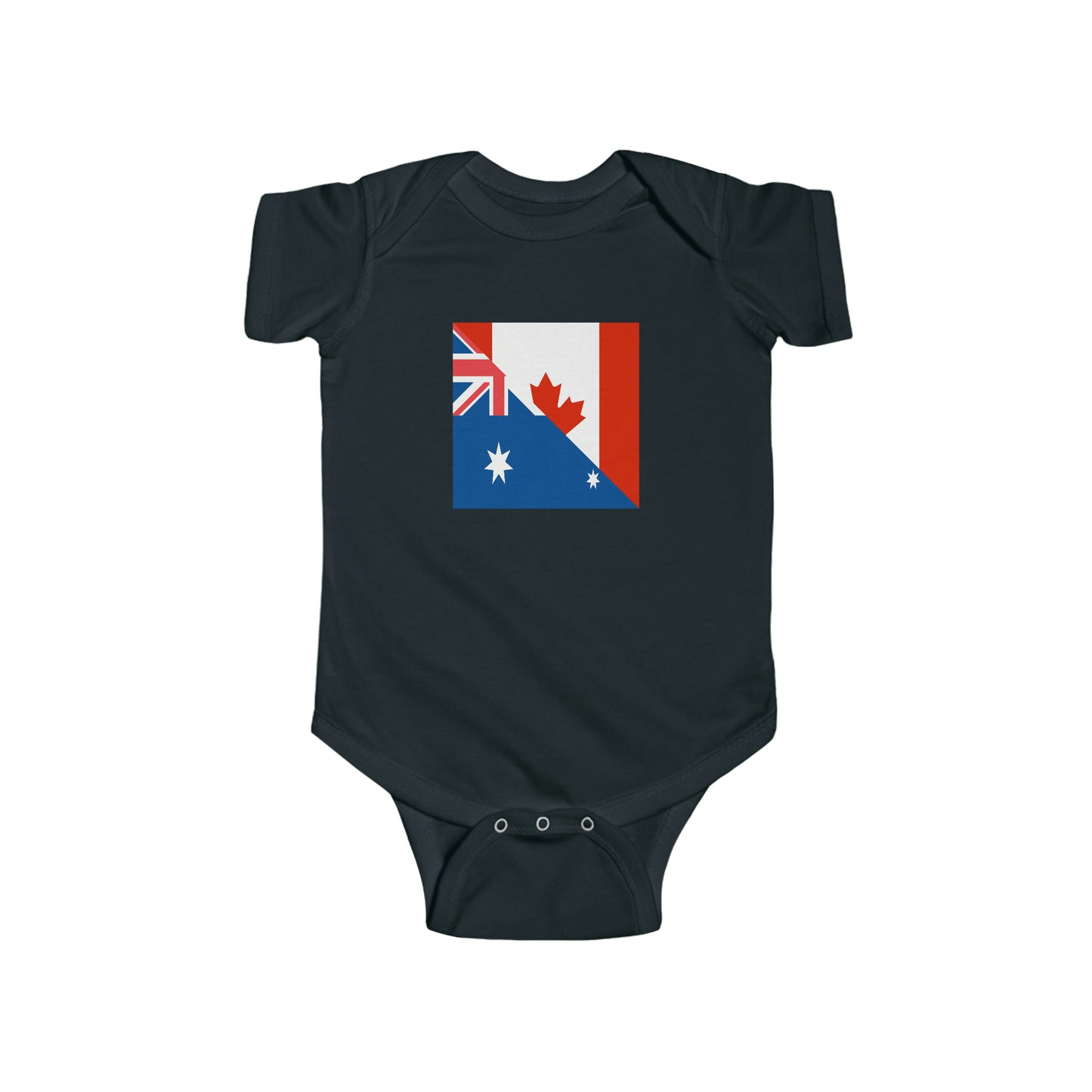 Australian Canadian Flag Half Australia Canada Baby Bodysuit | Newborn Boy Girl