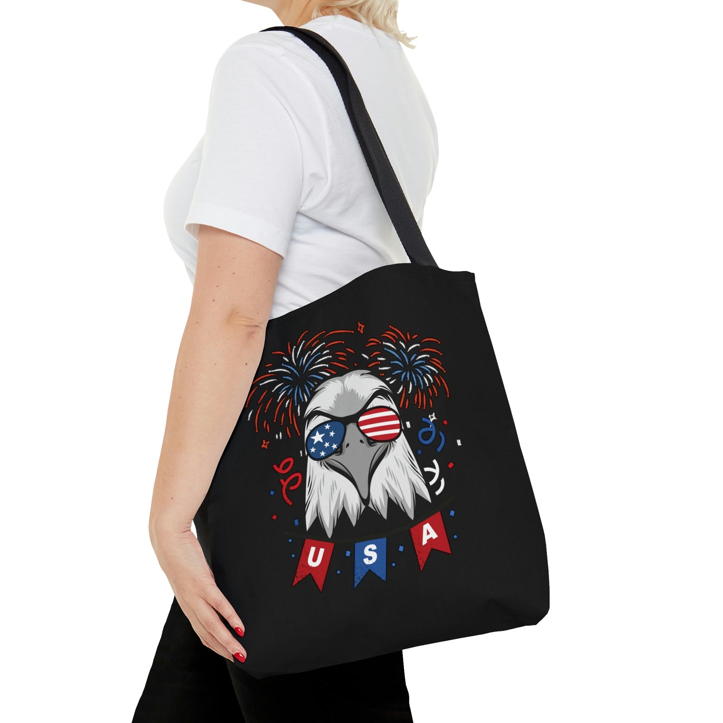 American Bald Eagle USA Flag Tote Bag | Shoulder Bag